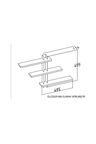 Duvar Rafı Mita Beyaz Siyah