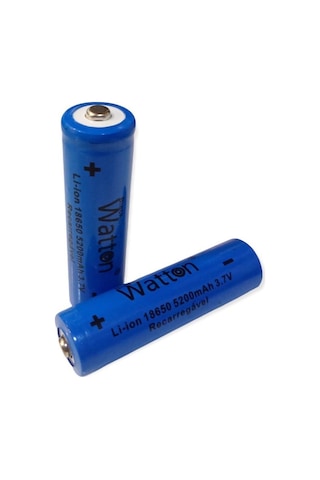 Watton 18650 3.7 V 5200ma Şarj Edilebilir Pil (Adet El Feneri Pili) Aa