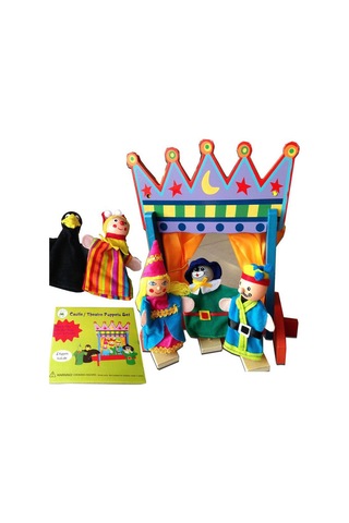 Ahşap Parmak Kuklası Sahneli