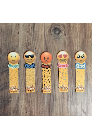 5 Adet Emoji Kitap Ayracı 15 Cm
