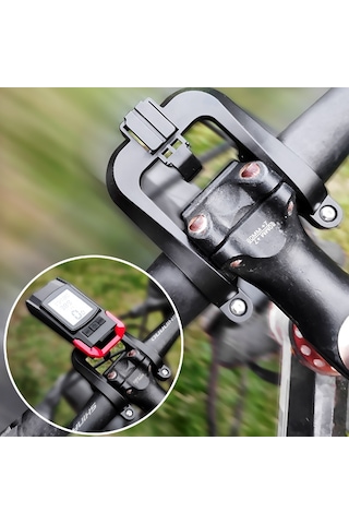 Bisiklet Far Bilgisayar Braketi Gidon Uzatma Siyah Siyah