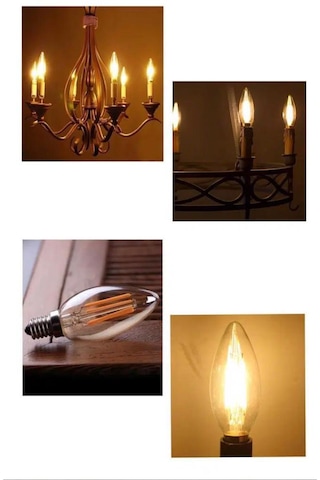 6w E14 Şeffaf Günışığı Mum Rustik Led Ampul 5 Adet