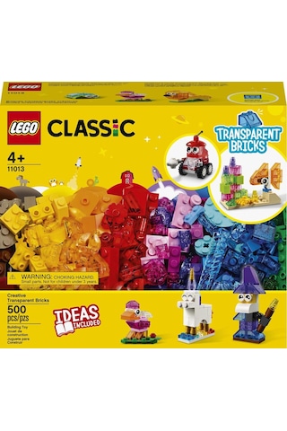 LEGO® Classic Yaratıcı Şeffaf Yapım Parçaları 11013 4+ Yaratıcı Oyuncak Yapım Seti - 500 Parça