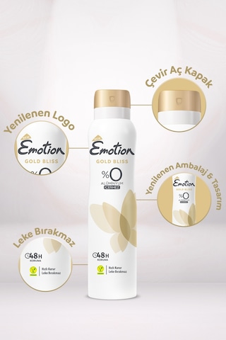 Gold Bliss Kadın Alüminyumsuz Vegan Deodorant 4x150 ML Hızlı Kurur, Leke Bırakmaz