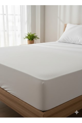 %100 Organik Pamuk Premium Lastikli Çarşaf Çift Kişilik 160x200+30 Dolmabahçe Serisi Gri