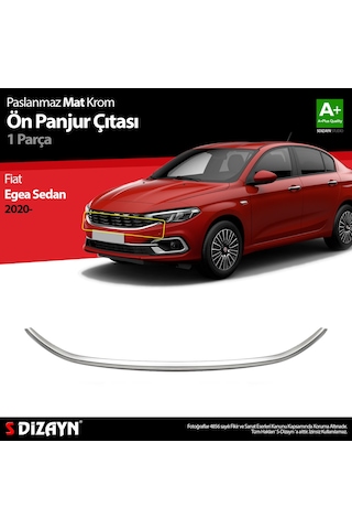 S-dizayn Fiat Egea Sedan Krom Ön Panjur Çıtası 2020 Üzeri Mat Krom
