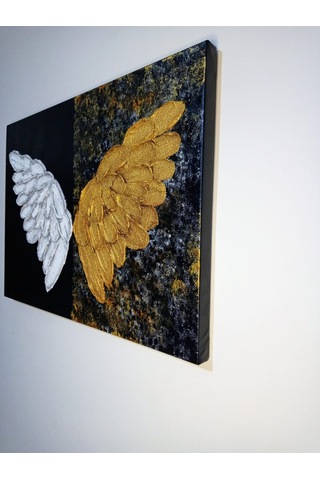 El Yapımı Melek Kanatlı Rölyef Tablo 50x70
