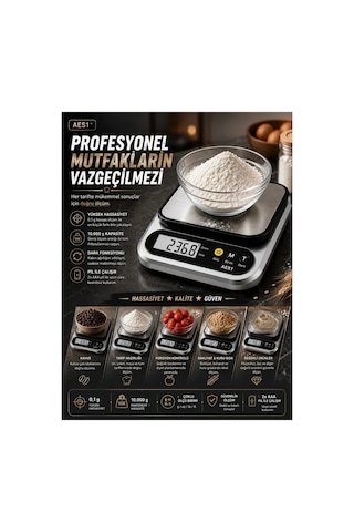 Zenvia Dijital Mutfak Ve Kahve Tartısı Hassas Gram Terazisi Paslanmaz Çelik Lcd Ekran Çoklu Ölçüm G/oz 10 Kg Kapa Çok Renkli