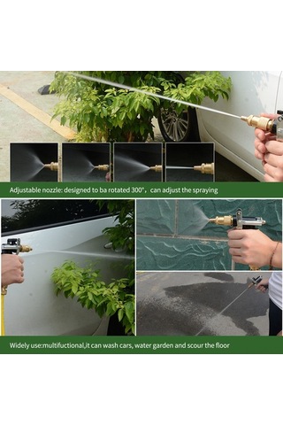 Ulzyvf Yüksek Basınçlı Araba Yıkama Hortumu - Ayarlanabilir Plastik+bakır Kaplama Püskürtme Başlığı