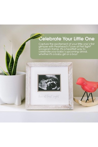 Lexroo Love At First Sight Rustic Sonogram Photo Frame, Baby Keepsake Picture Frame