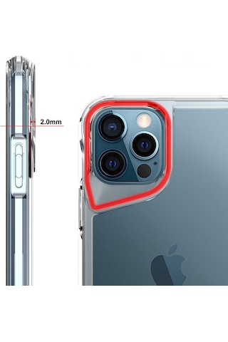 Apple Uyumlu iPhone 12 Pro Max Kılıf Case, Transparent Smooth Hard Protective Cover