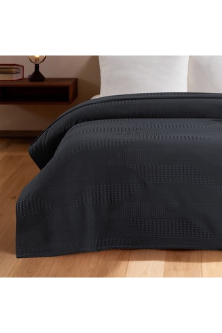 Maxstyle Spring %100 Pamuk Çift Kişilik Pike Antrasit 220x230 Cm Renkli