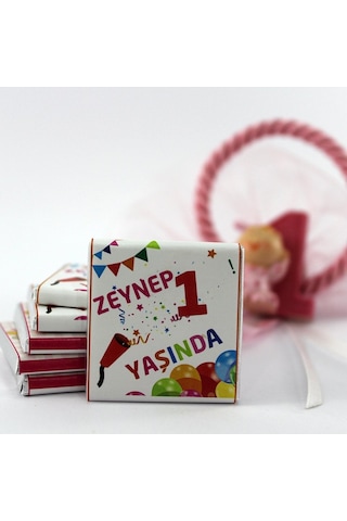 Dark Brown Doğum Günü Tebrik Madlen Kişiselleştirilebilir El Yapımı Çikolata DGK9 72 Adet