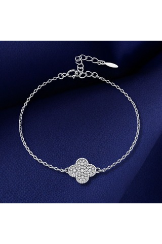 Servi 925 Ayar Gümüş Mini Clover Bileklik-19