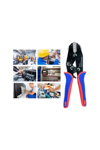 Aubyhe 0.25-6mm² Tel Kablo Presi, 65 Mangan Çelik, Soğuk Pres U/y Vidalı Terminal Bağlayıcı, Siyah-kırmızı-mavi, Vk-40j