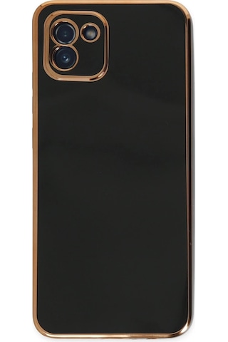 Gld-spt- Newface Samsung Uyumlu Galaxy A03 Kılıf Volet Silikon - Siyah