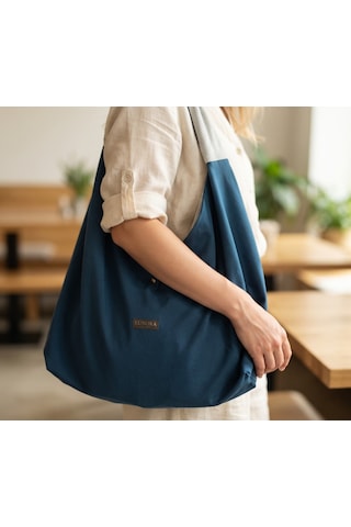 Lunora Collection Kadın Gabardin Çanta Açık Lacivert