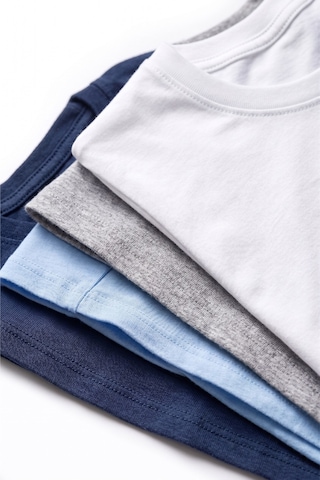 Öts Erkek Çocuk %100 Pamuk T-shirt Ribana Kapalı Yaka Çok Amaçlı Kullanım 7020 Mavi