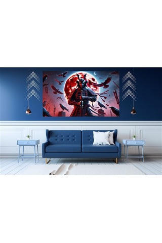 Ti-play Kanlı Ay Nöbet 60x90cm Modern Samuray Pvc Çerçevesiz Tablo