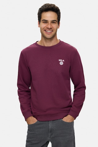 UCLA Valley Bordo Bisiklet Yaka Pamuklu Baskılı Standard Fit Erkek Sweatshirt