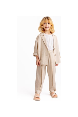 Cigit Keten Blazer Ceket 2-7 Yaş Naturel Naturel