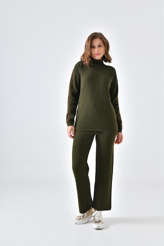 Ftz Women Kadın Çizgili İkili Takım Haki 20563-haki Haki