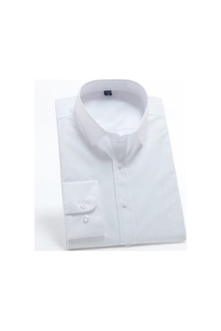 Nacar Store Erkek Beyaz Uzun Kol Klasik Kesim Gömlek