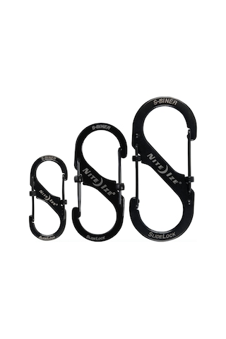 Nite Ize S-Biner Slidelock Karabina 3lü Paket- Siyah - Nite Ize S-Biner Slidelock Karabina 3lü Paket- Siyah