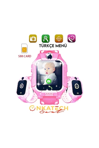 Onkatech Sim Kartlı LBS Konum Takipli Akıllı Çocuk Saati (İthalatçı Garantili)