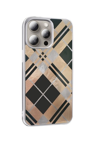 Apple Uyumlu iPhone 15 Pro Kılıf Desenli Zore Mep Kapak Geometrik