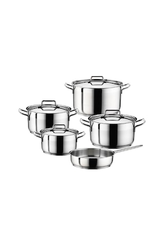 Hascevher Anett 9 Parça Çelik Tencere Seti Çelik