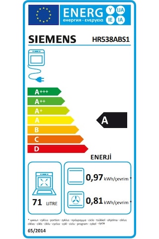 Siemens HR538ABS1 71 L Ankastre Fırın