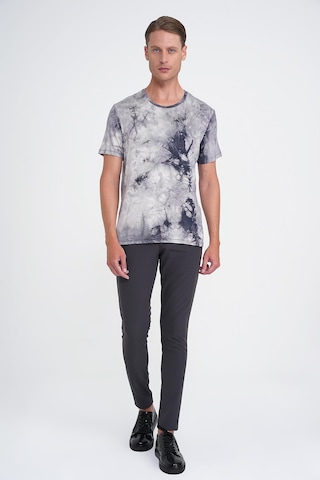 Efor Comfort Fit Bisiklet Yaka Batik Desen Kısa Kol Lacivert Tişört Ts 914 Lacivert