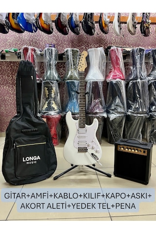 2 Humbucker 1 Sıngle Elektro Gitar Seti 15 Watt Amfi Kılıf Dahil