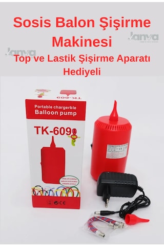 Sosis Balon Şişirme Makinesi Futbol Topu Bisiklet Tekeri Şişirme Aparatlı Diğer