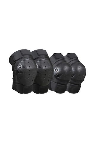 Kangvka Bisiklet Ve Motosiklet İçin Koruyucu Dizlik Ve Dirseklik Seti Eva Ve Pe Malzeme İle Tam Koruma Siyah