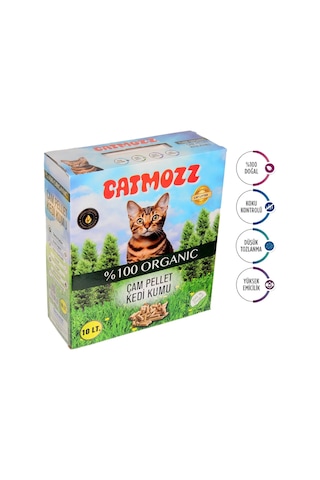 Catmozz Doğal Organik Çam Peleti Kedi Kumu 10 L