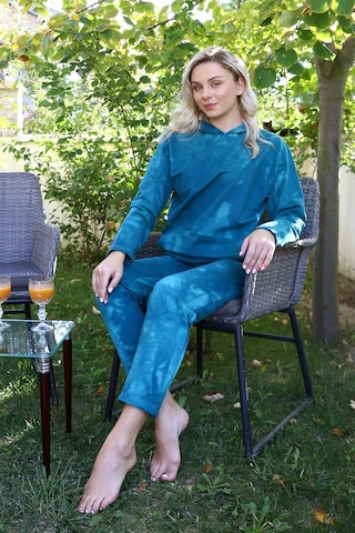 Akbeniz Kadın Pamuk Kapşonlu Cepli 3 İplik Turkuaz Eşofman Takım 9037-turkuaz Turkuaz