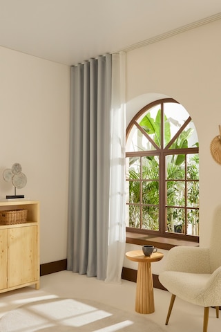 Kaşmir Home Harper Star Blackout Açık Gri Perde 150x270 Cm Açık Gri