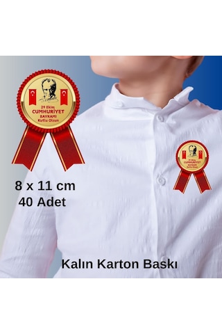 29 Ekim Cumhuriyet Bayramı Yaka Kartı 01 40lı Paket 7