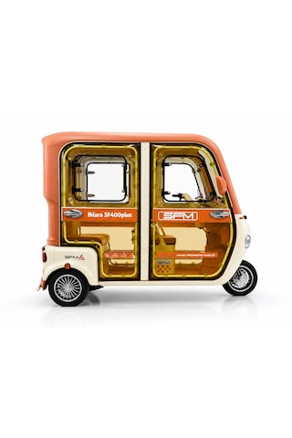 Sfm SF400 Plus Kapılı 3 Tekerlekli Elektrikli Motosiklet Turuncu