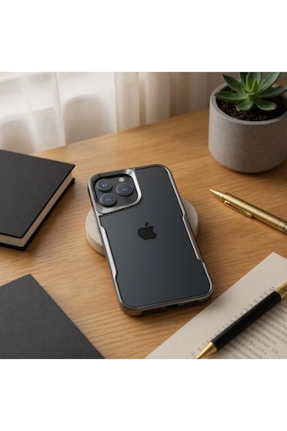 Apple Uyumlu iPhone 16 Kılıf Arkası Şefaf Tasarım Lazer Kaplama Sararmaz Silikon Kapak