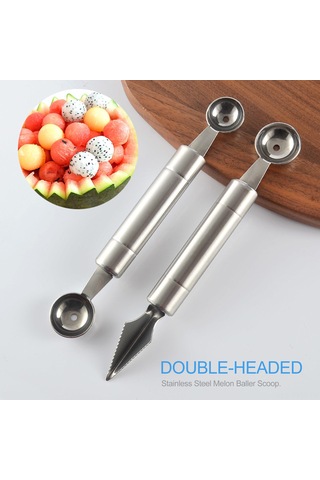 Geeksen Stainless Steel Çift Uçlu Meyve Topu Kesiği Ve Oymacı Bıçak - Ev Ve Restoran Mutfak Aleti Diğer