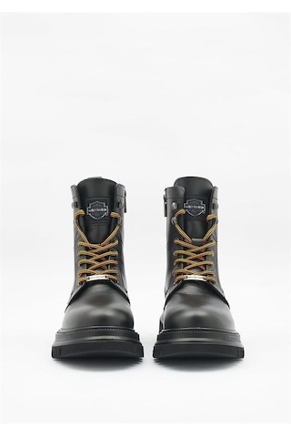 Harley Davidson Dearie Black Baskılı Deri Erkek Bot 001