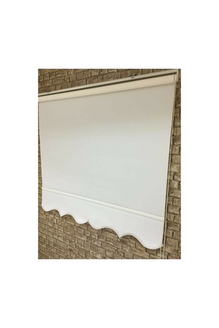 Ekru Kırık Beyaz Stor Düz Güneşlik Perde Etek Dilimli Modern Perde