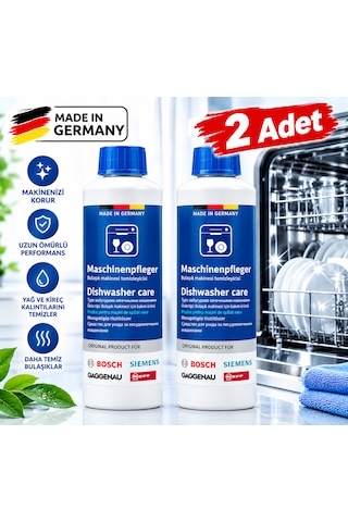 Bosch Siemens Profilo Gaggenau Bulaşık Makineleri Için Kireç Ve Yağ Temizleyici 250 Ml Güçlü Formül 2'li Set