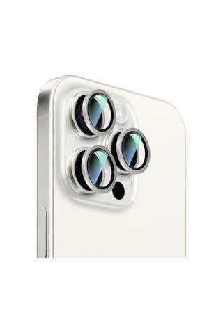 Apple Uyumlu iPhone 16 Pro Max Caseworld Sapphire Serisi Anti Reflective Lens Koruyucu Gümüş