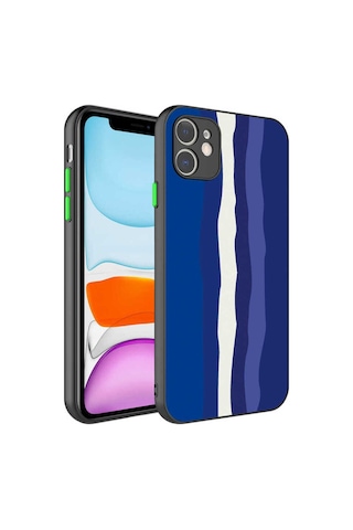 Apple Uyumlu iPhone 11 Kılıf Kamera Korumalı Renkli Temperli Zore X-cam Kapak NO6