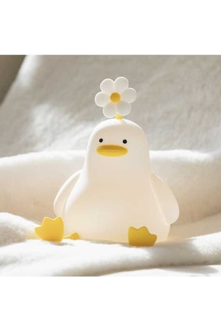 Novahub Dokunmatik Silikon Gece Lambası Küçük Ördek Tasarımı Beyaz Beyaz
