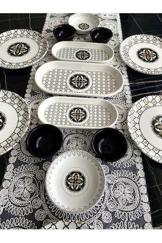 Liva Model 6 Kişilik 15 Parça Kahvaltı Takımı Siyah